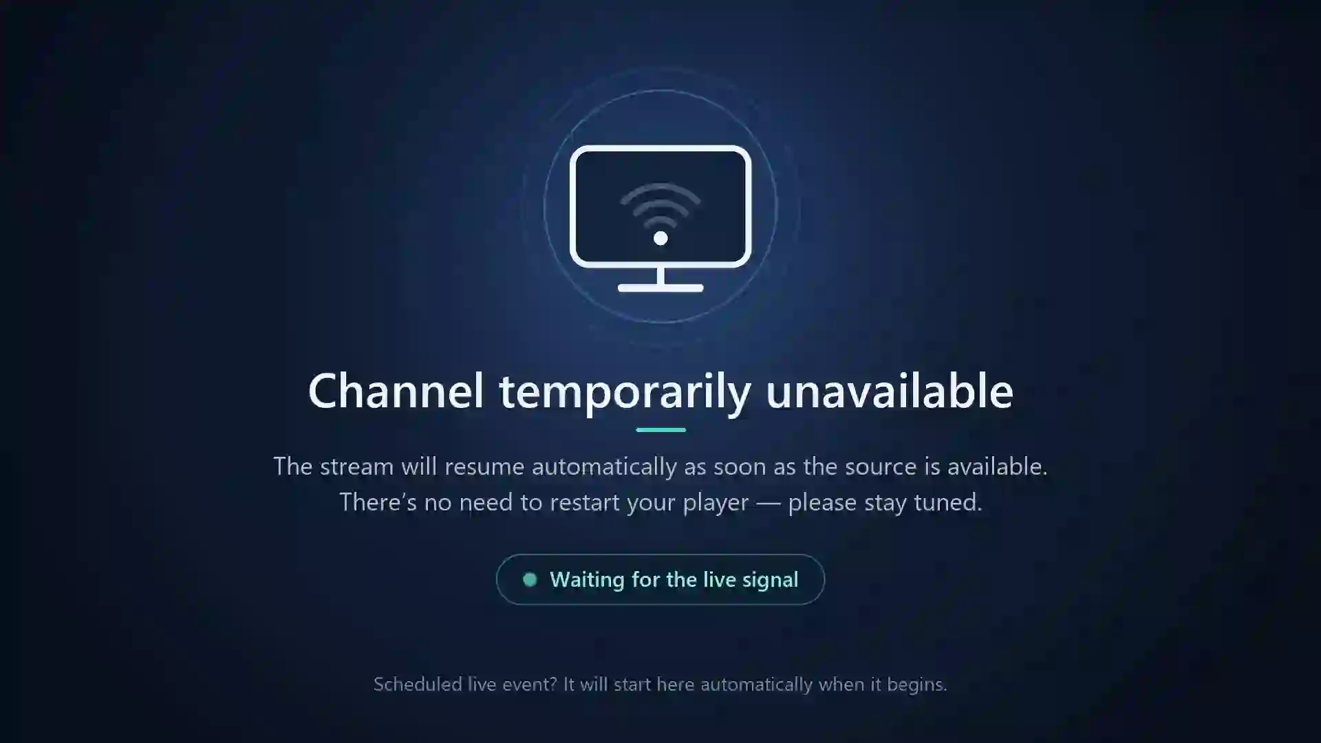 Screenshot of an unnamed stream, tested about 1 hour ago