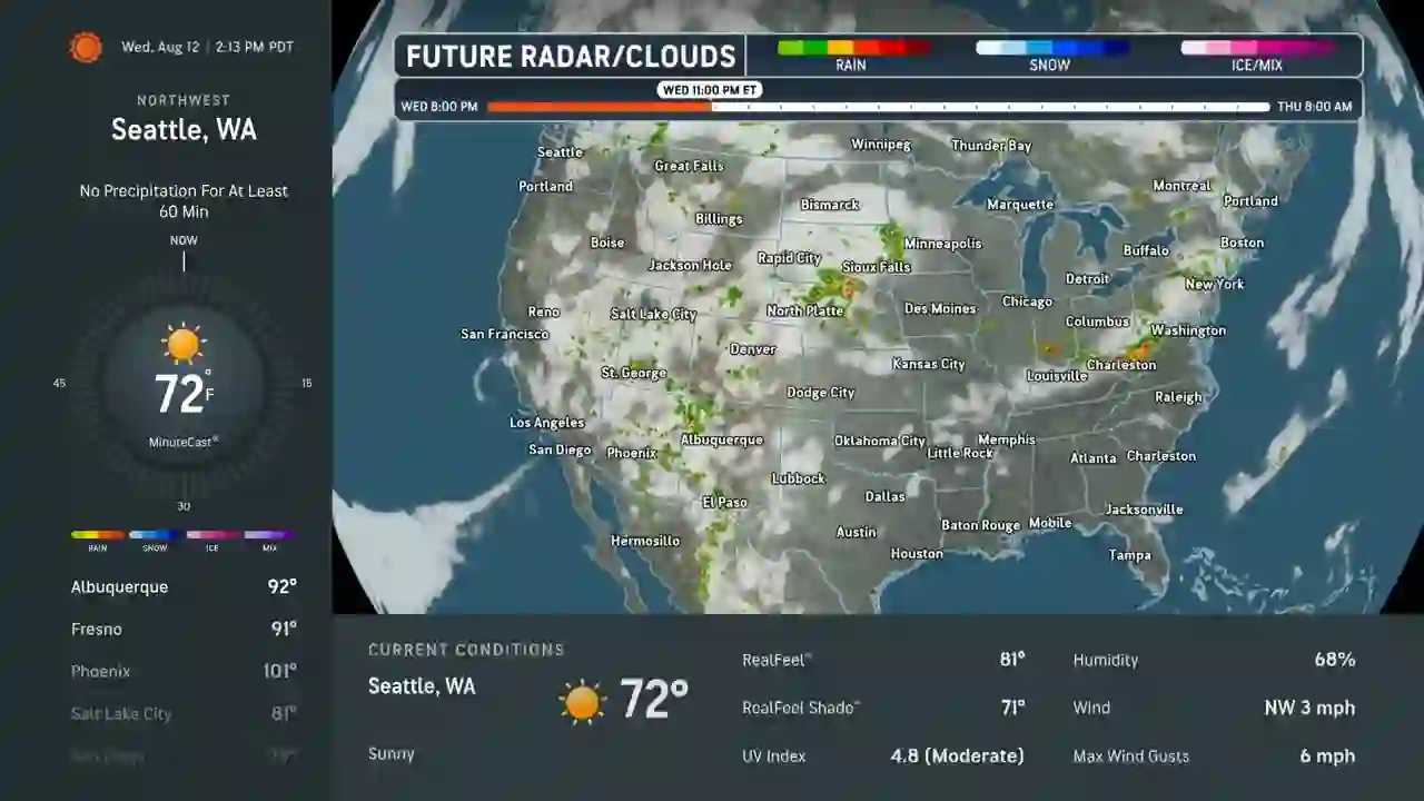 Screenshot of  AccuWeather NOW, tested 2 months ago