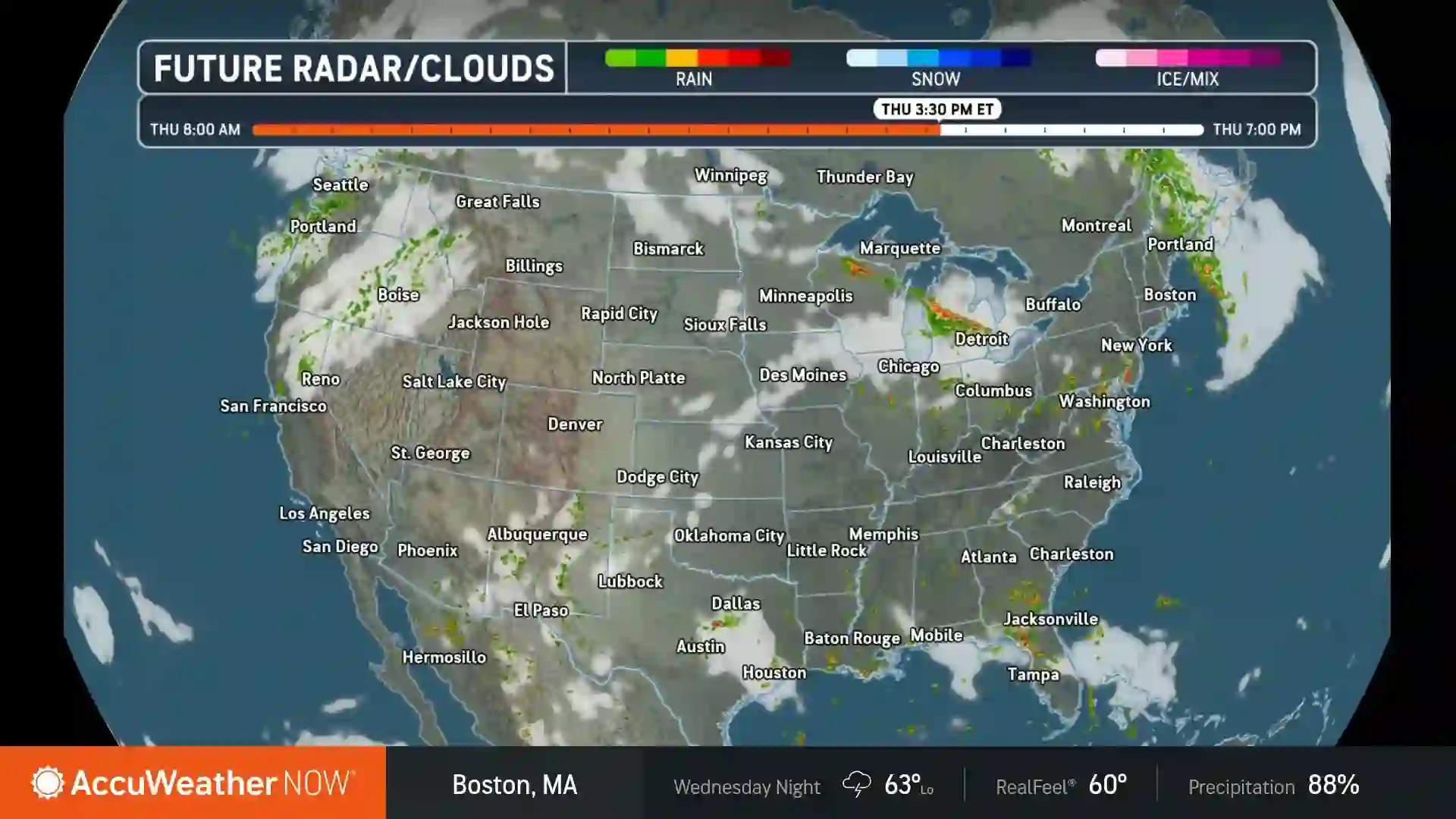Screenshot of AccuWeather NOW, tested about 2 months ago